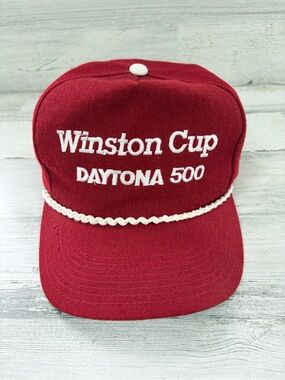 Winston Cup Daytona 500 Vintage Snap back One Size Ball Cap In Red White Trim